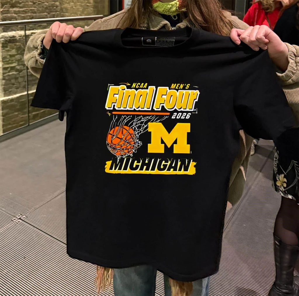 Michigan wolverines mens basketball final four ball swish ncaa basketball shirt
