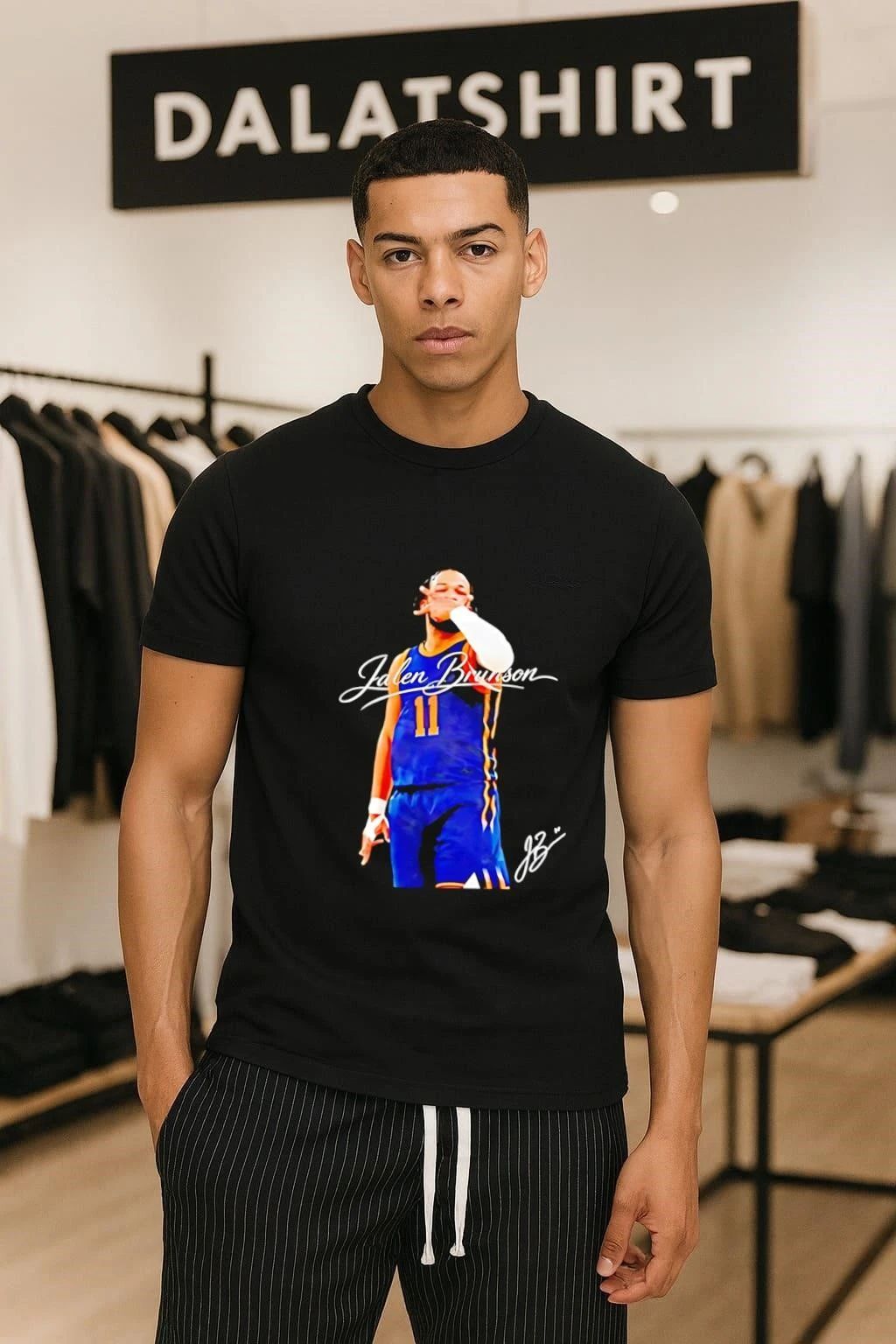 Jalen Brunson Number 11 Hand Gesture Basketball shirt