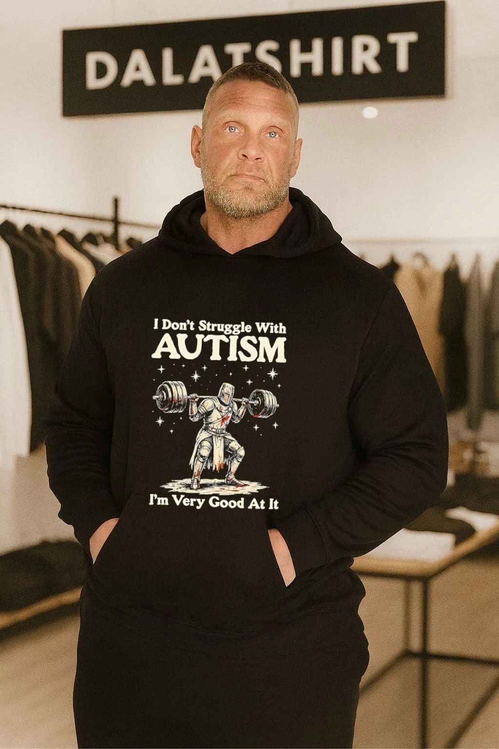 I Don’t Struggle With Autism I’m Very Good At It Knight Weightlifting shirt