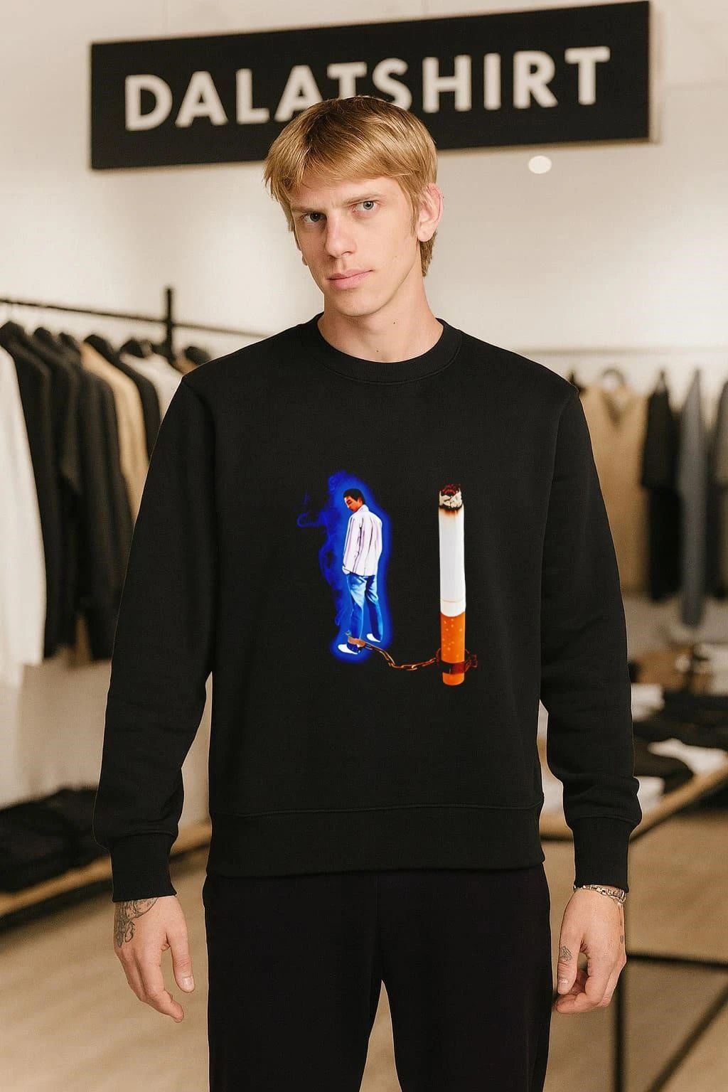Burning Cigarette Man in Chains shirt