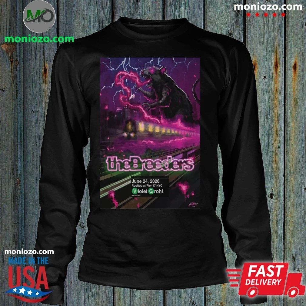 Original The Breeders 24 June 2026 The Rooftop at Pier 17 NYC Poster T-Shirt