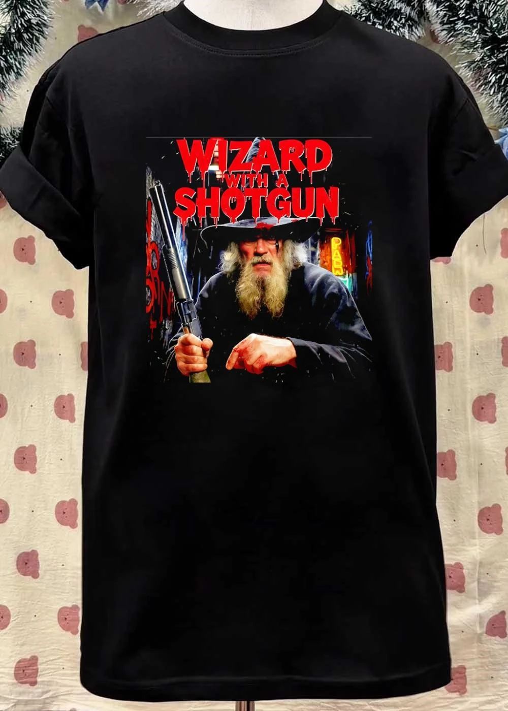 Wizard With A Shotgun Gritty Action Fantasy character shirt