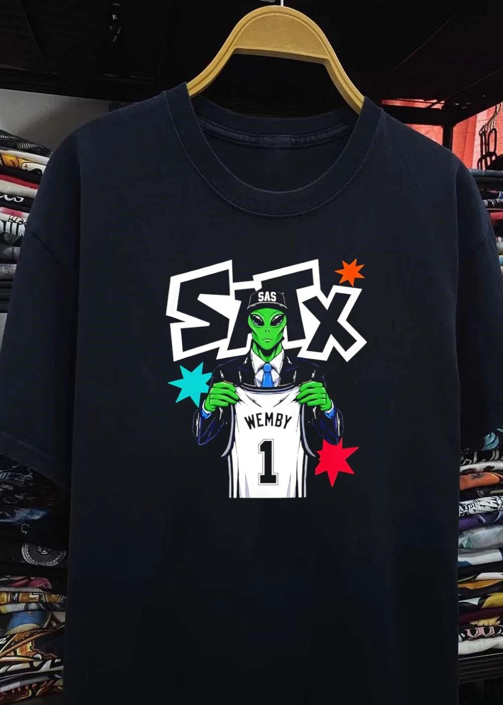 SATX SAS Wemby 1 Alien Suit Holding Jersey shirt