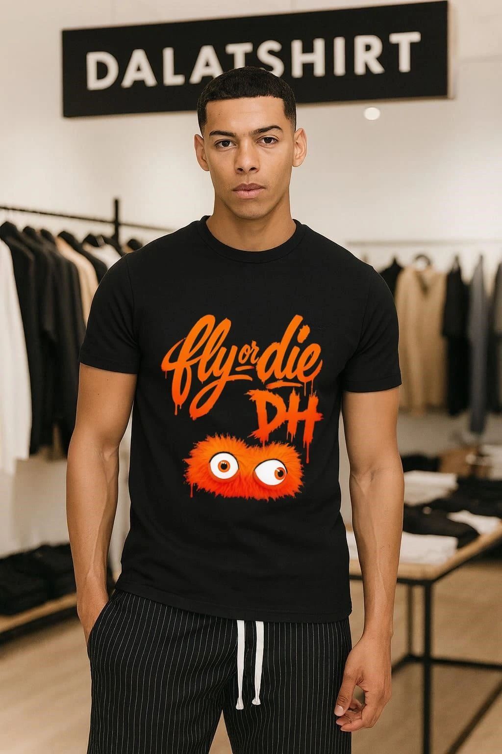 Fly Or Die DH Orange Furry Monster Eyes shirt