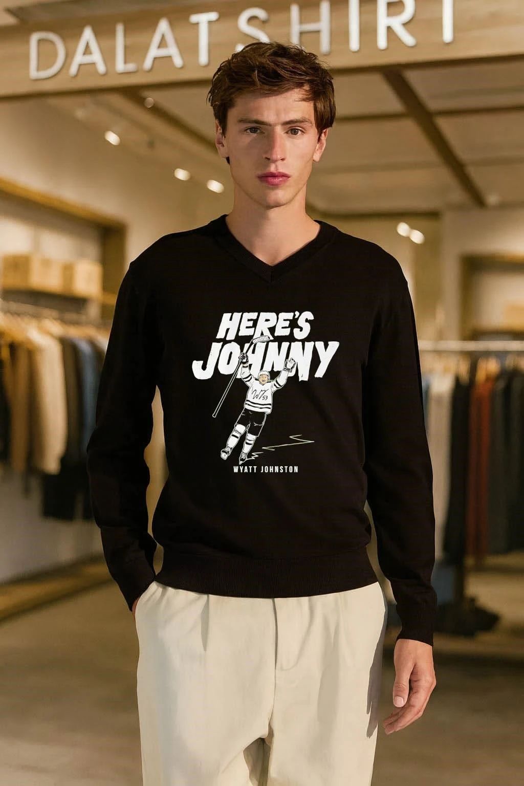Here’s Johnny Wyatt Johnston Goal Celebration Hockey Player shirt