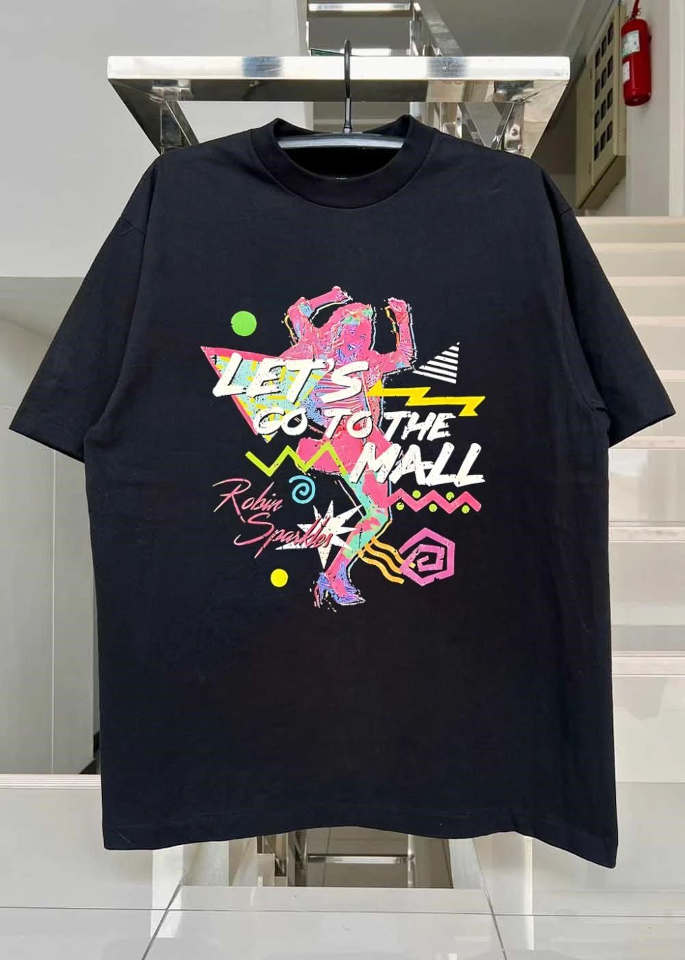 Let’s Go To The Mall Robin Sparkles 80s Retro shirt