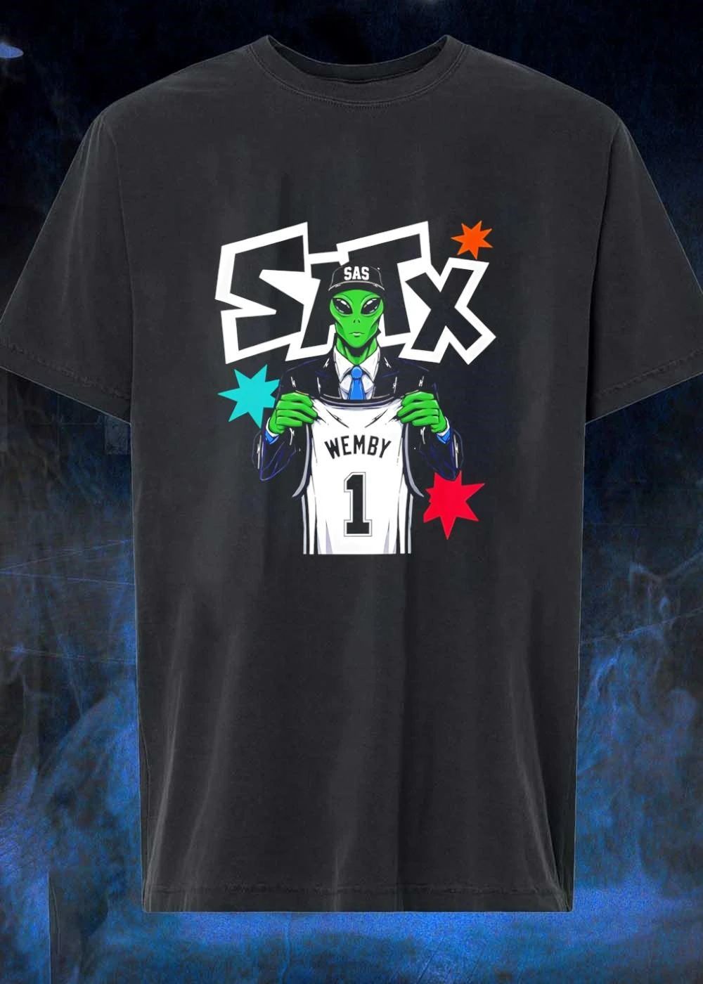 SATX SAS Wemby 1 Alien Suit Holding Jersey shirt