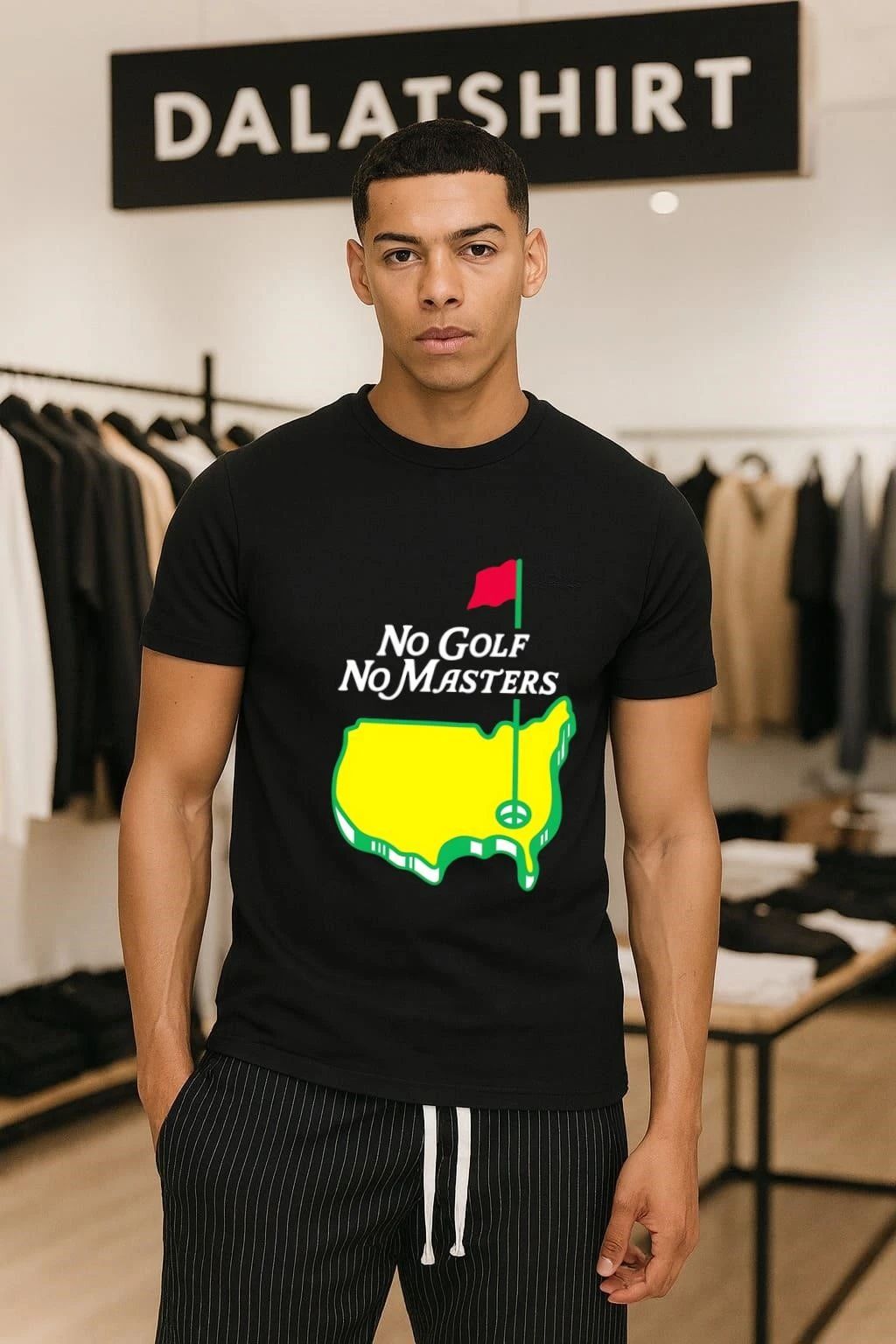 No Golf No Masters Peace Sign Golf Hole Masters Parody US Map T-Shirt