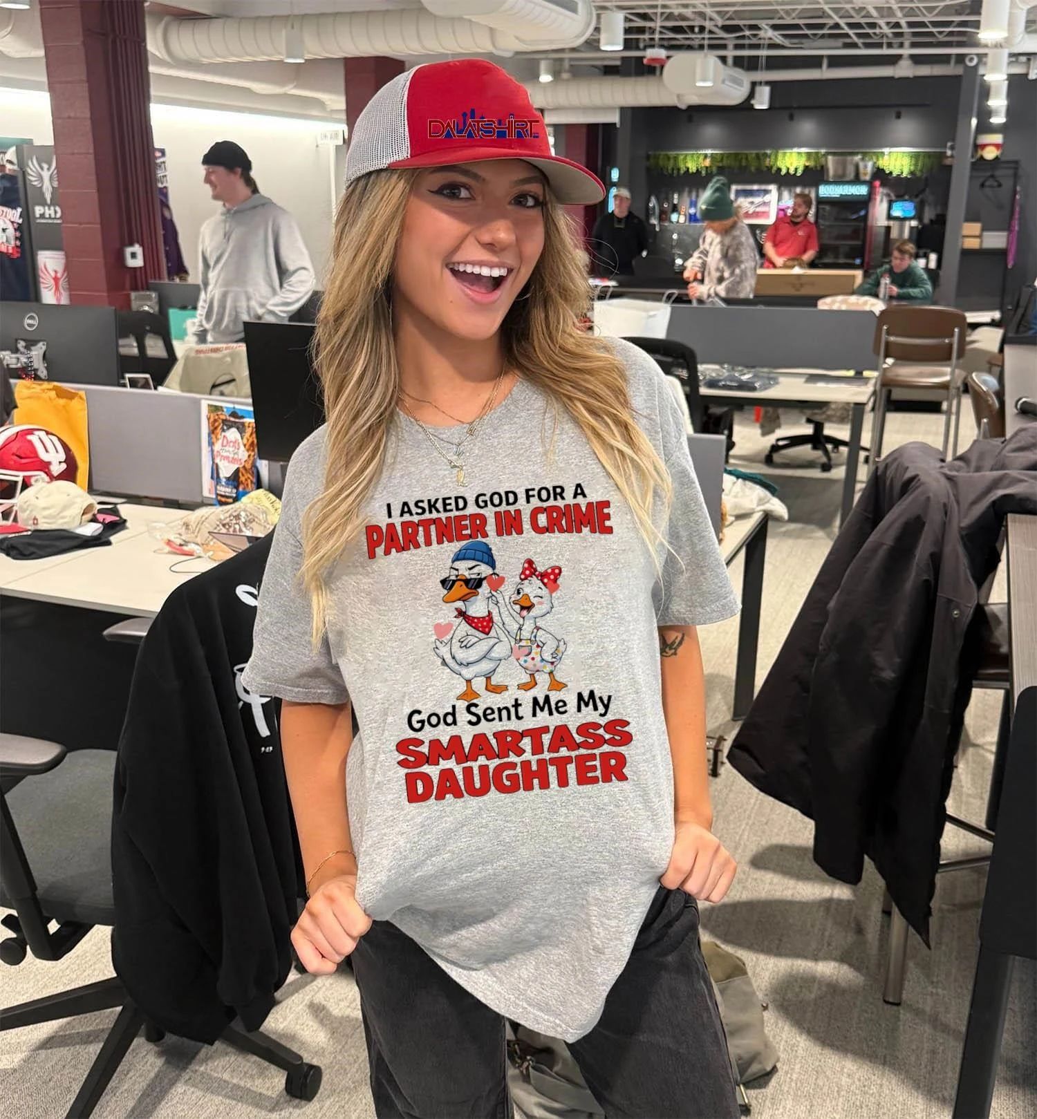 I asked god for a partner in crime ducks god sent me my smartass daughter shirt
