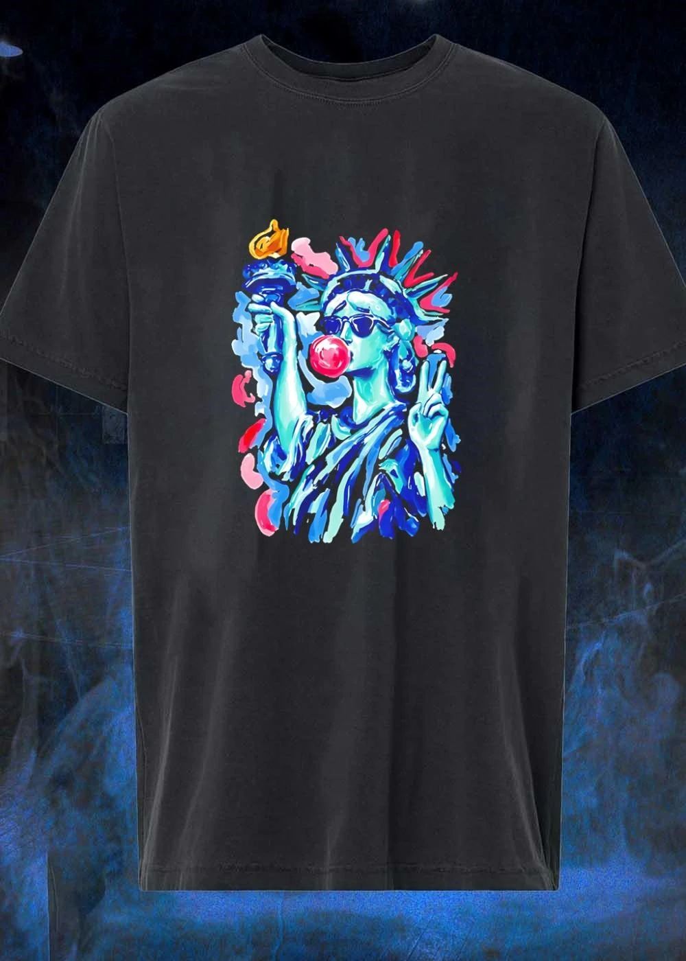 Statue Of Liberty Blowing Bubble Gum Sunglasses Pop shirt