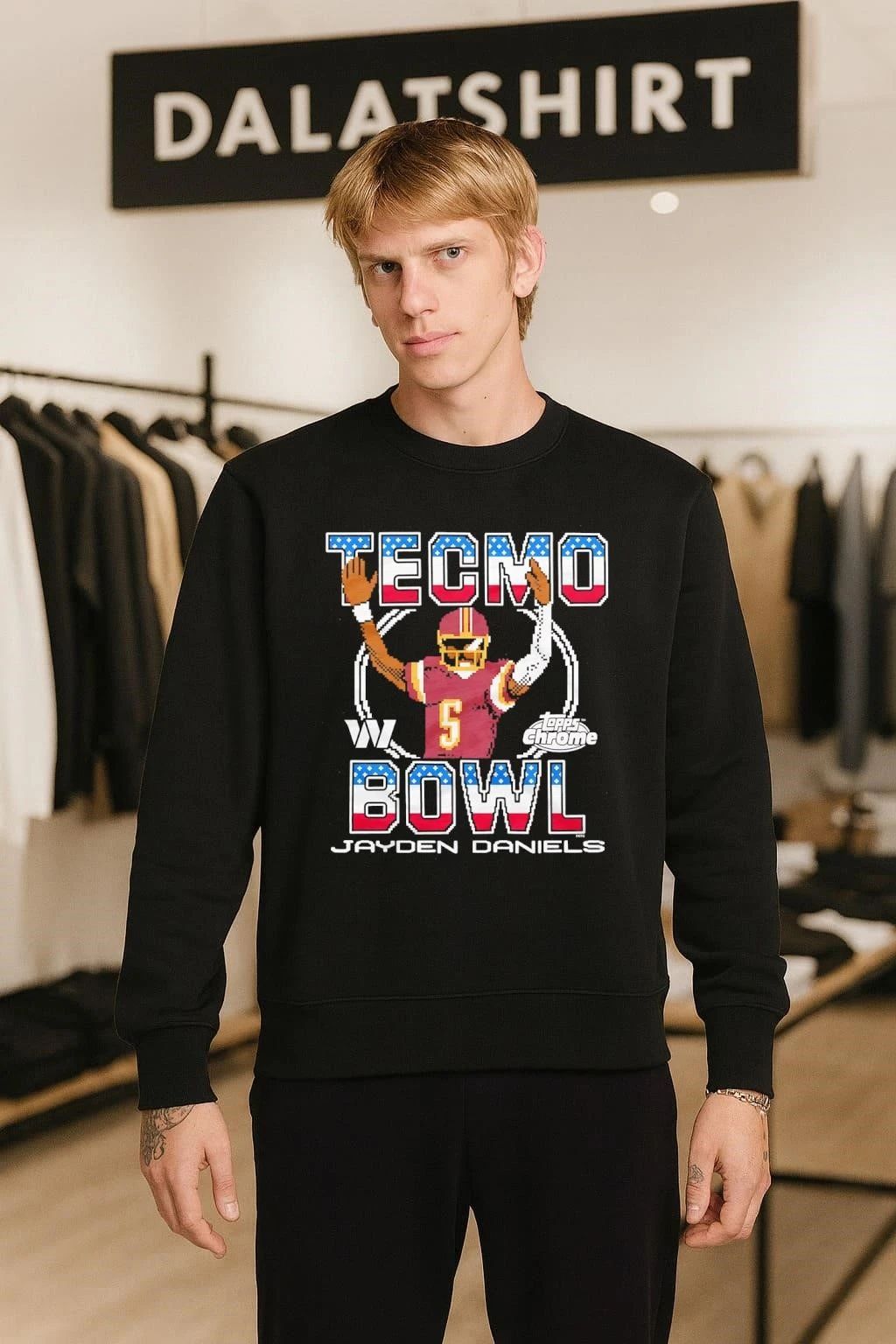 Tecmo Bowl x Topps Chrome Commanders Jayden Daniels shirt
