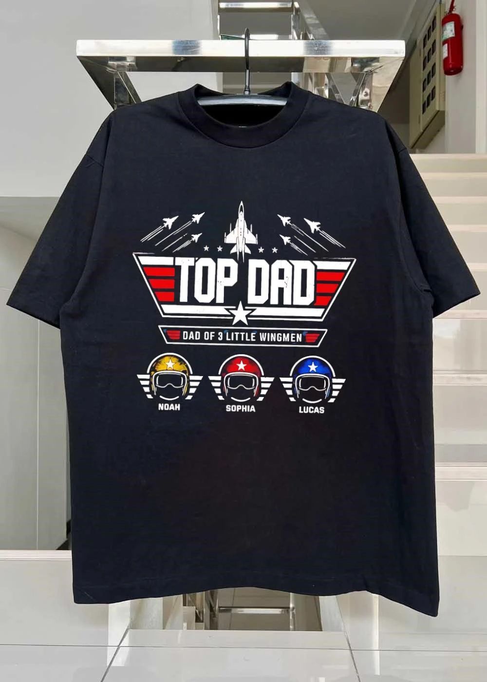 Dad Dad Of 3 Little Wingmen Jet Pilot Helmets Custom shirt