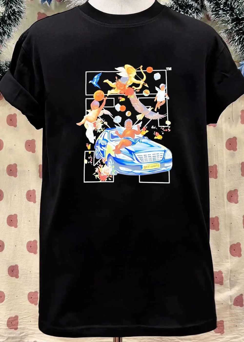 Off-White Cherubs Car Eagle Basketball T-Shirt