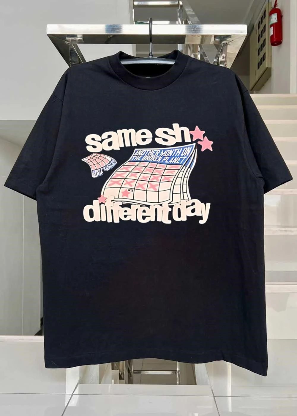 Same Sh Different Day Broken Planet Calendar T-Shirt
