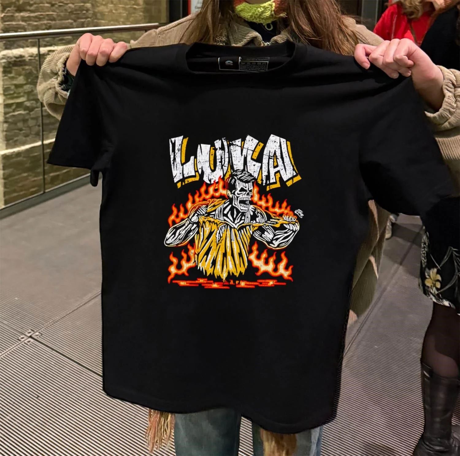 Lakers Skeleton Luka fire tear shirt