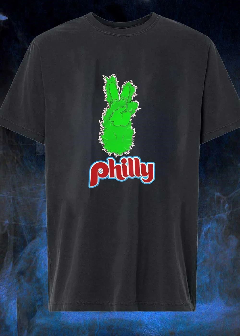 Grinch Hand Peace Sign Philly T-Shirt