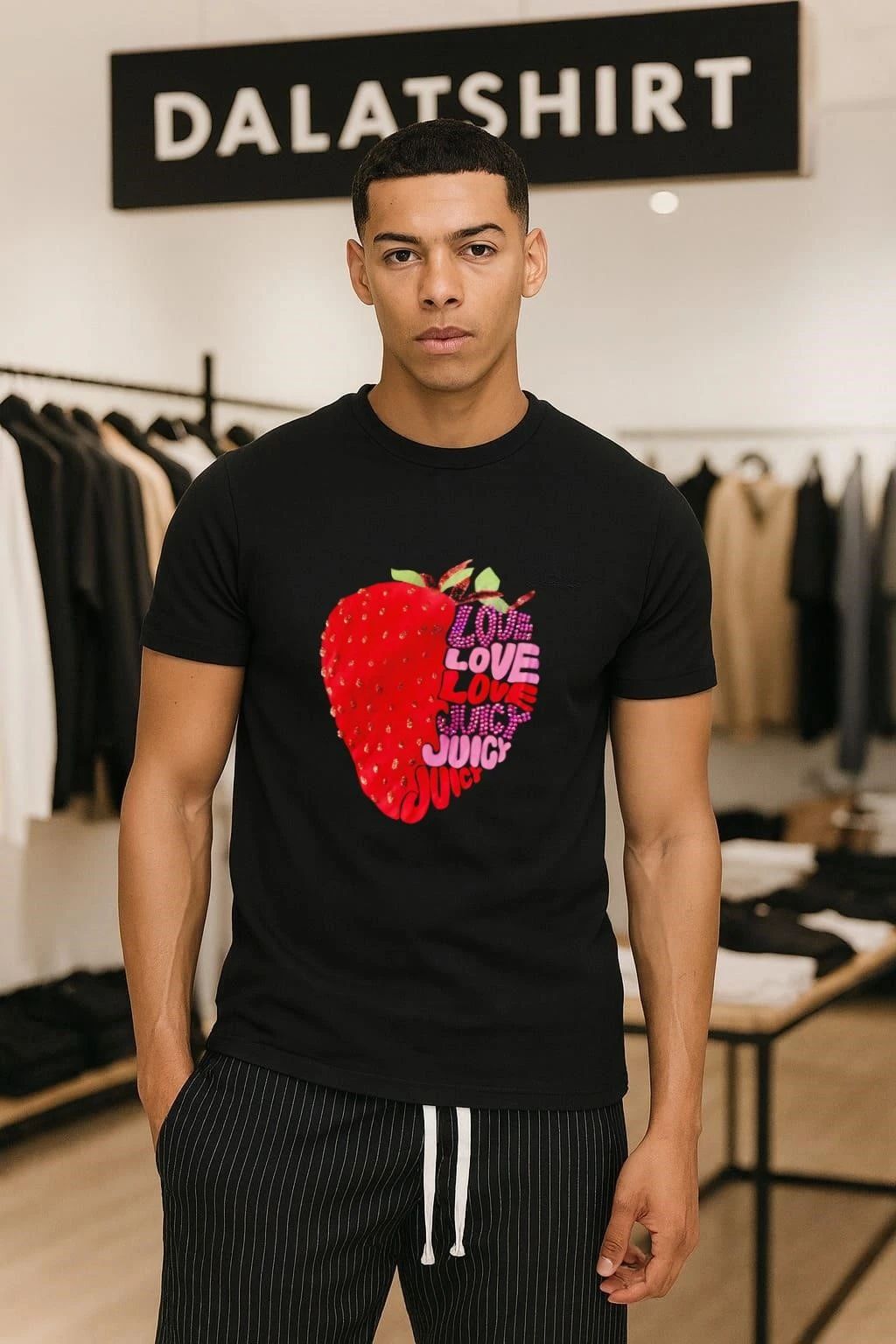 Love Love Love Juicy Juicy Juicy Strawberry Graphic shirt