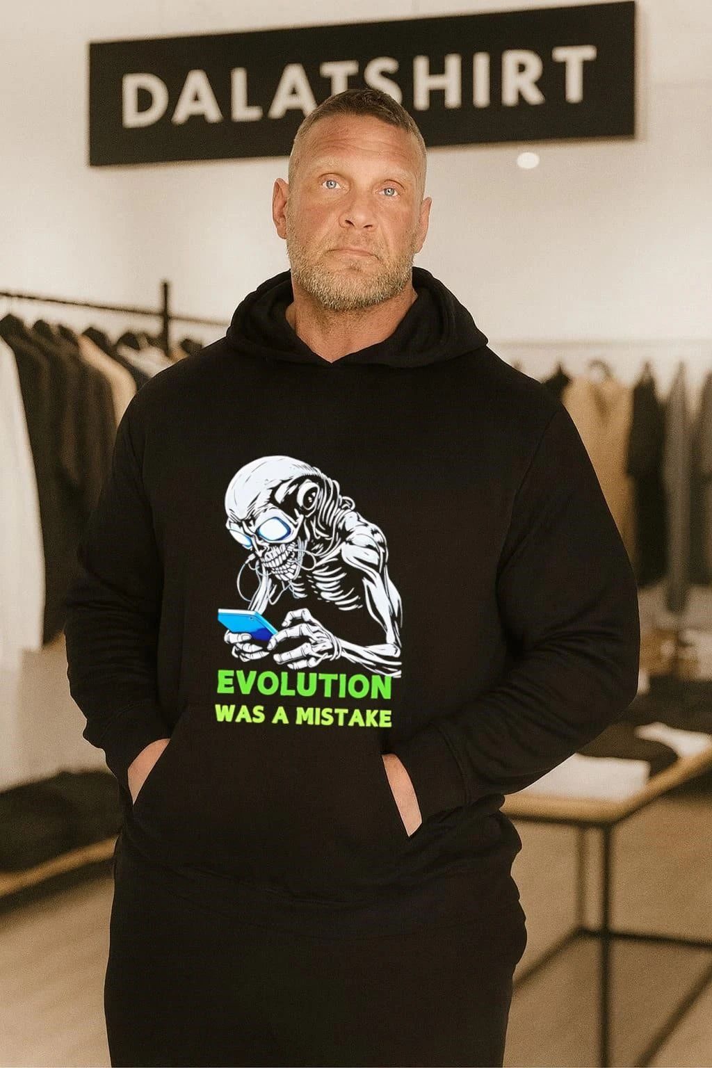 Evolution Was A Mistake Skeleton Zombie shirt