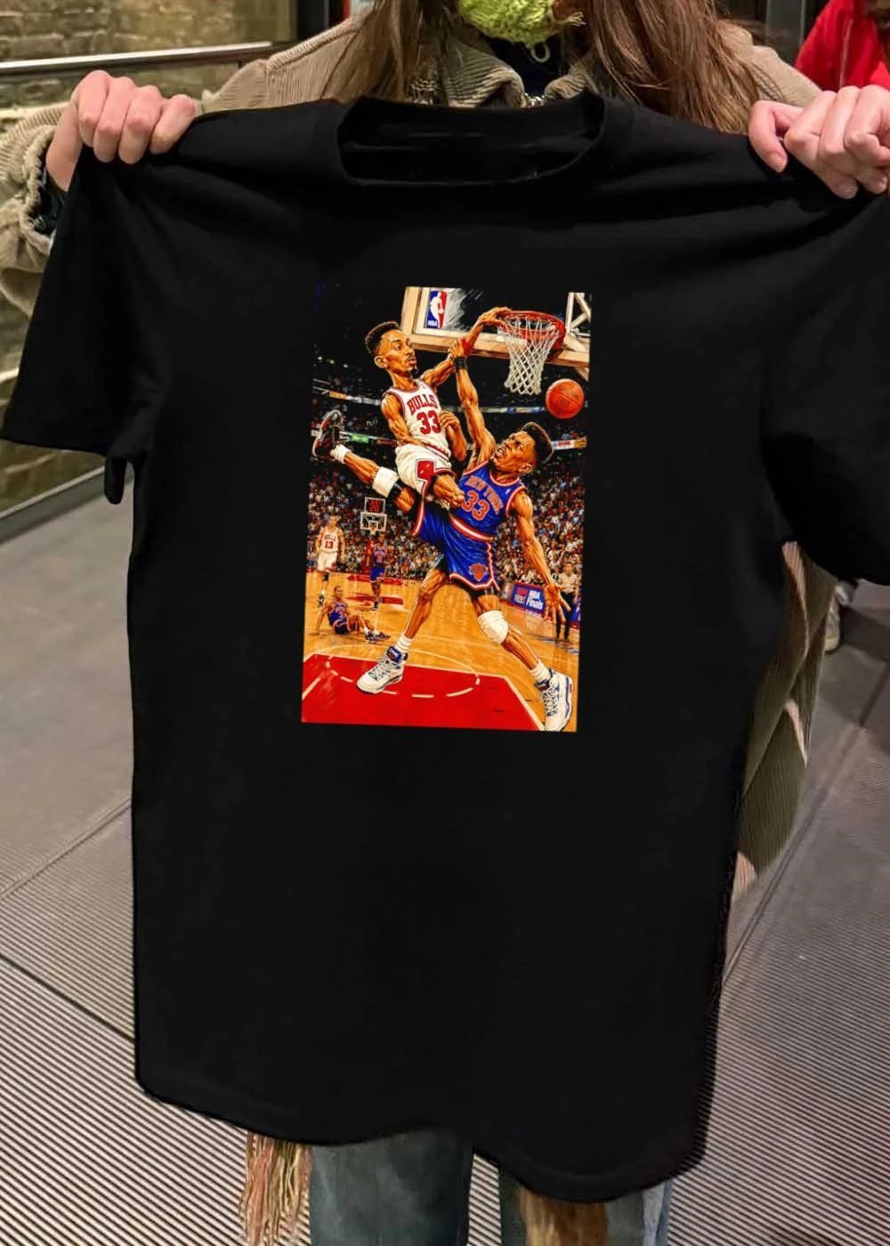 Scottie Pippen Stepping Over Patrick Ewing Bulls Knicks 33 1994 NBA Finals T-Shirt