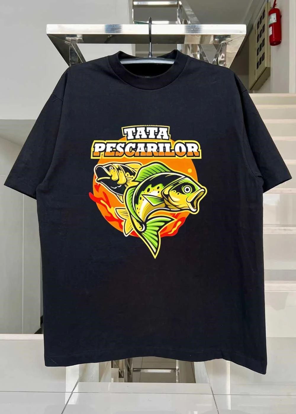 Tata Pescarilor Jumping Green Fish Sun shirt