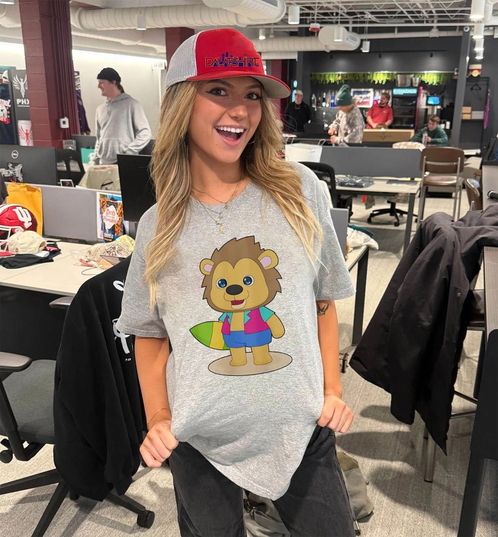Lion Surfing Surfboard Summer cute shirt
