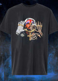 Damn Pray Drake Skeleton Half Face Diamond Glove Cross Necklace shirt