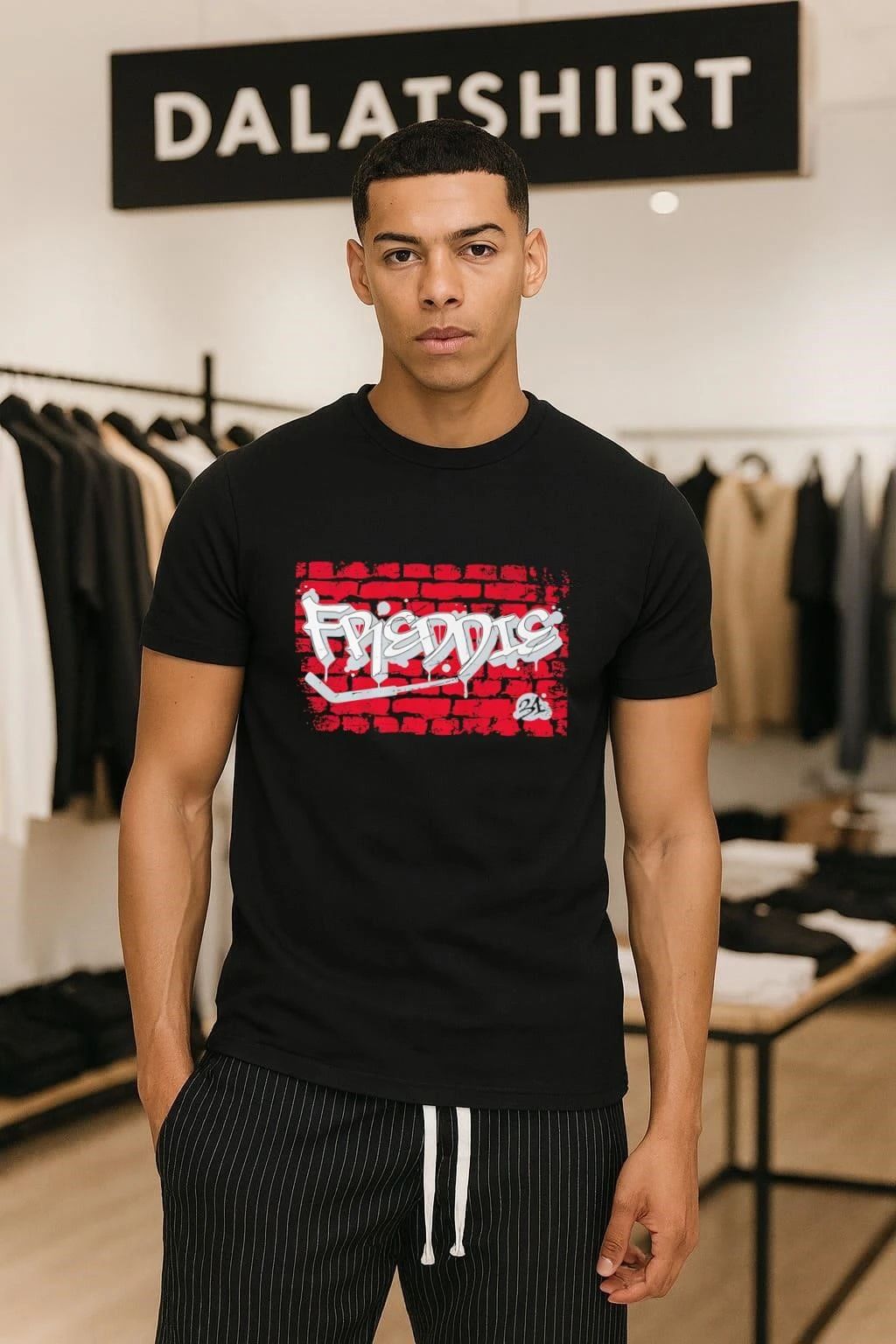Freddie 31 Graffiti Brick Wall Style Hockey Player shirt