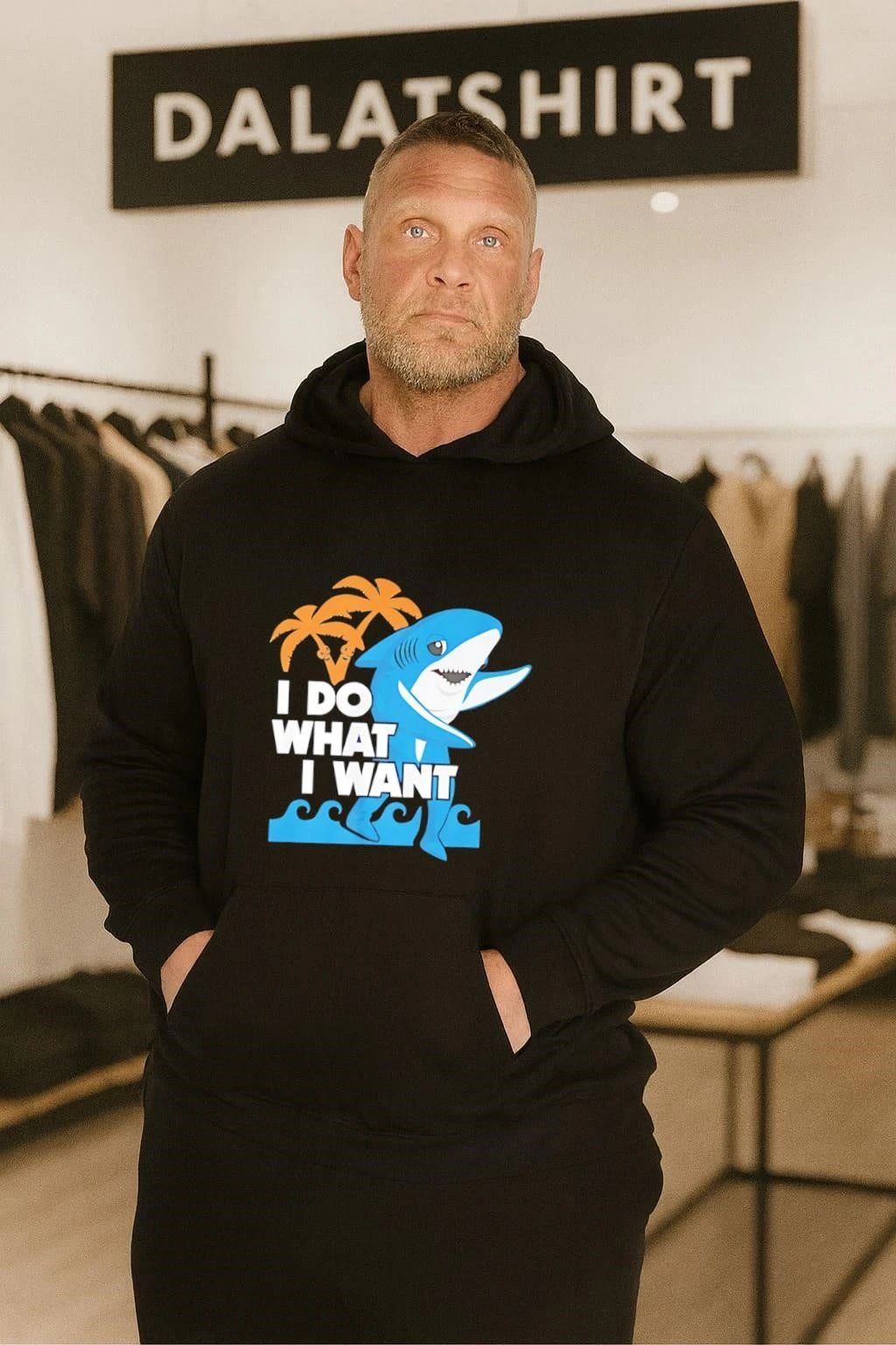 I Do What I Want Shark Palm Tree Sea shirt