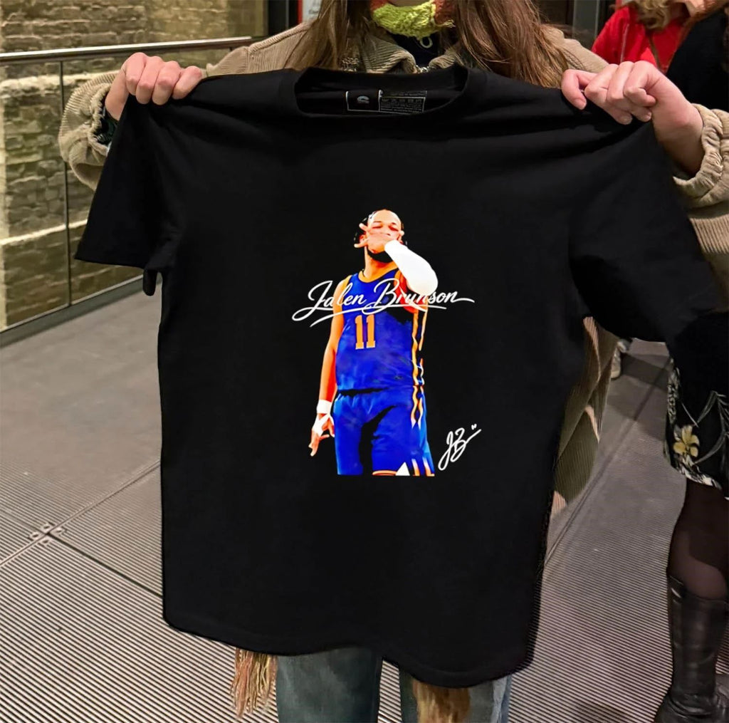 Jalen Brunson Number 11 Hand Gesture Basketball shirt