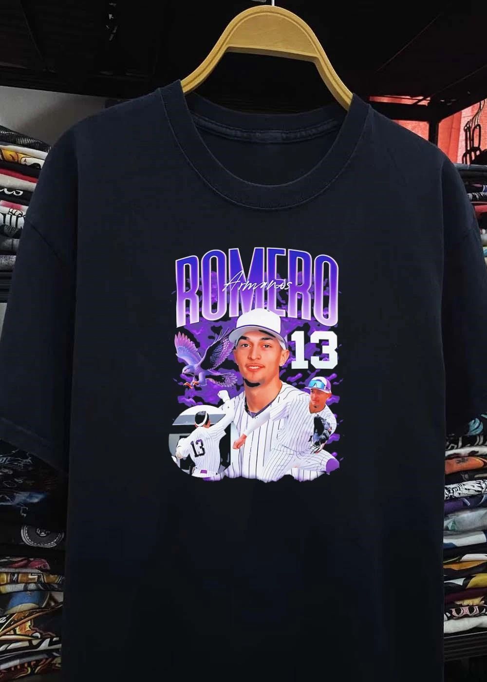 Romero Armanos 13 Baseball Player Eagle T-Shirt