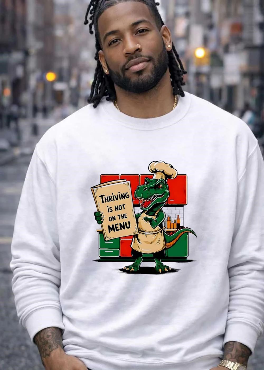 Thriving Is Not On The Menu Dinosaur Chef shirt