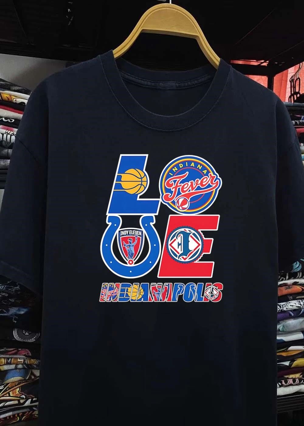 Indianapolis Team Logos Love Graphic And Indianapolis Text T-Shirt