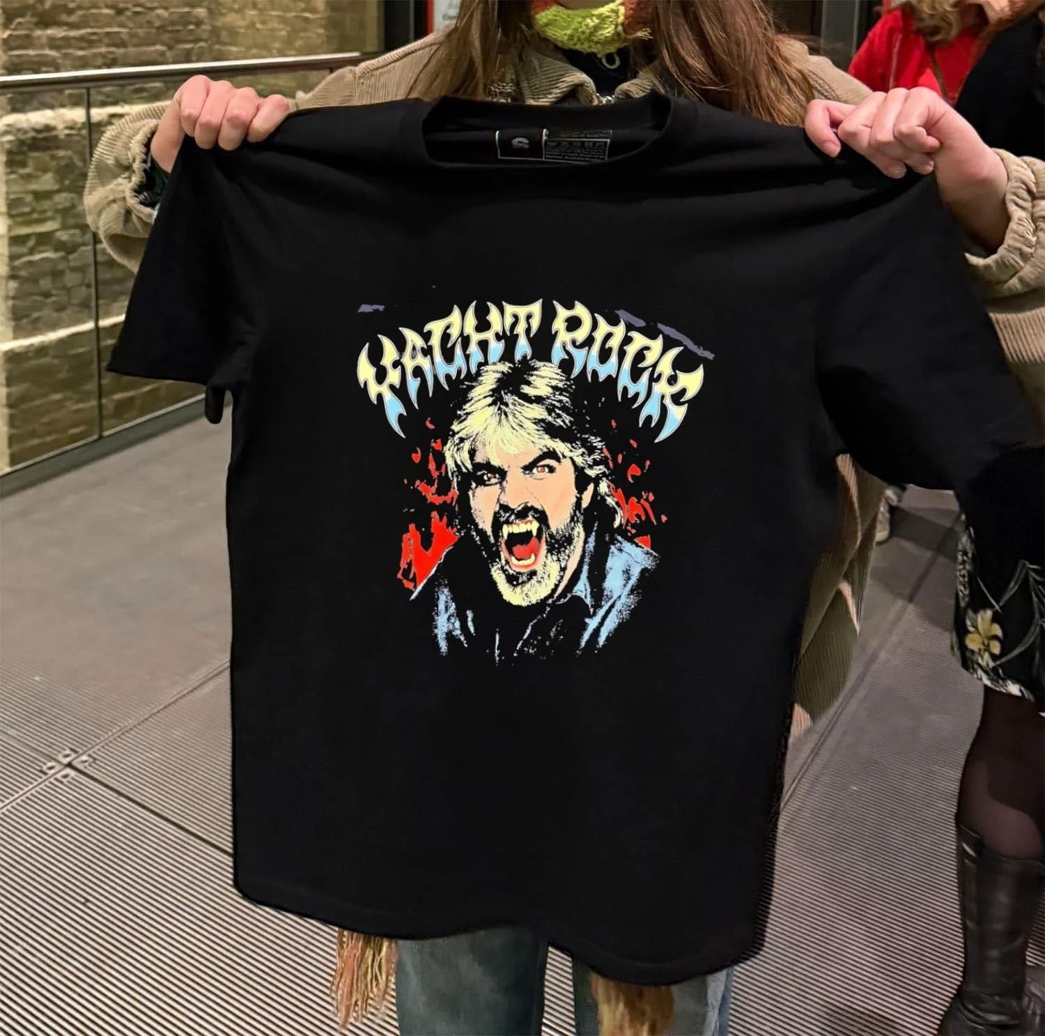 Yacht Rock Michael McDonald Vampire Fangs Metal shirt