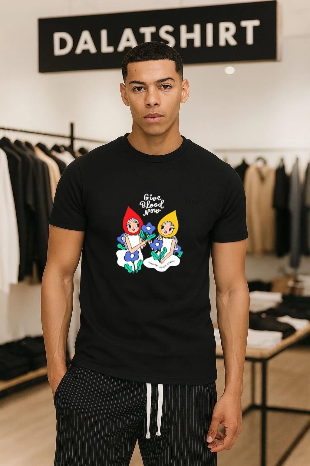 Give Blood Now National Blood Centre Cartoon Girls shirt