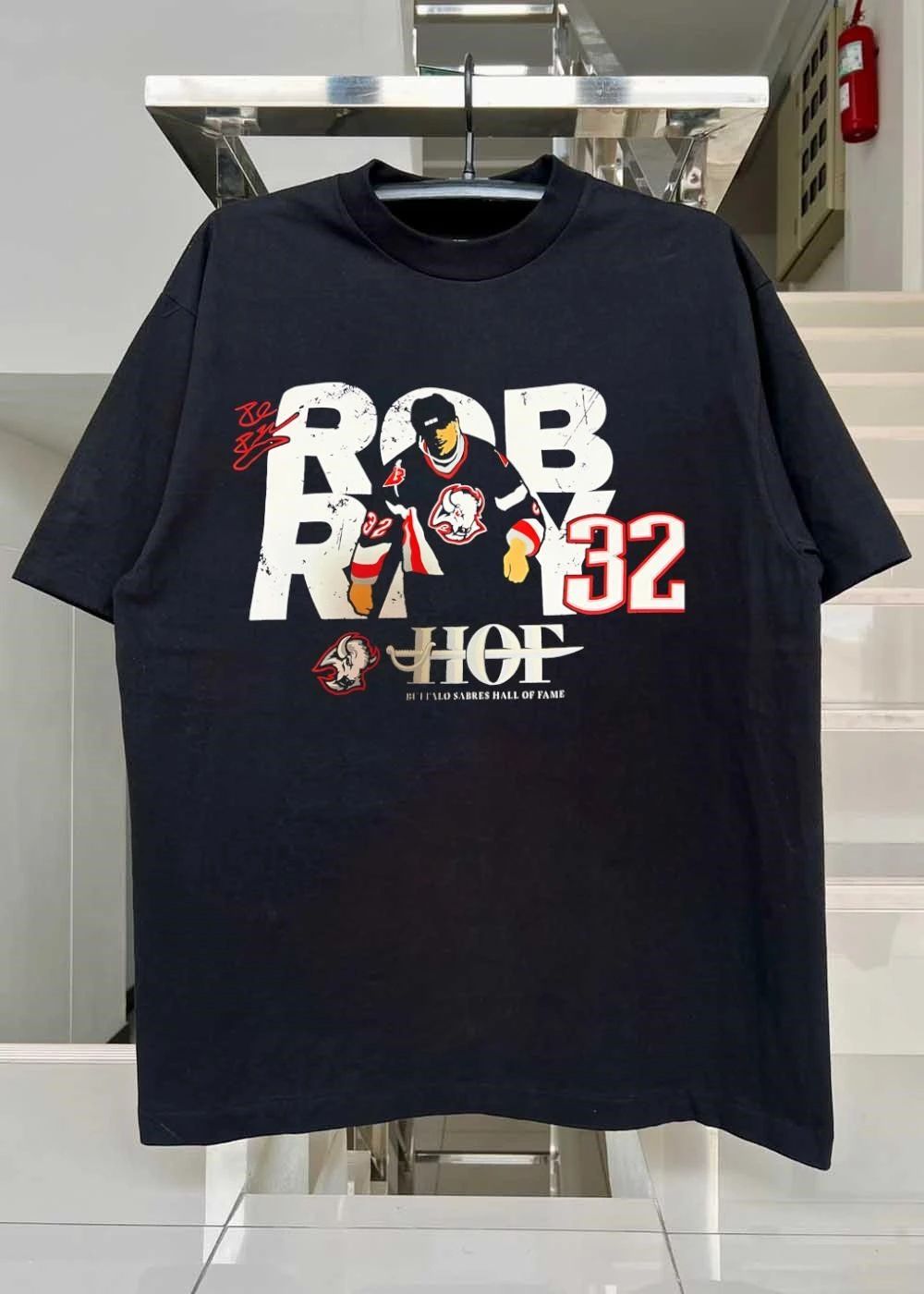 Rob Ray 32 HOF Buffalo Sabres Hall Of Fame Hockey shirt