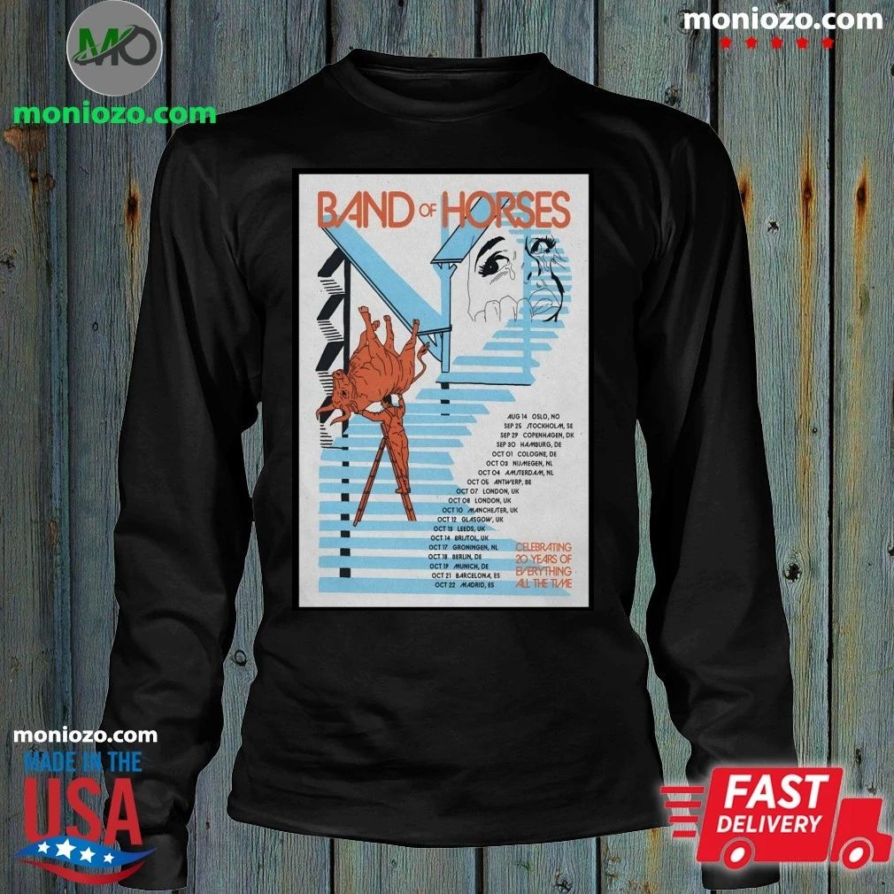 Band Of Horses Celebrating 20 Years Of Everything All The Time 2026 Tour Poster T-Shirt
