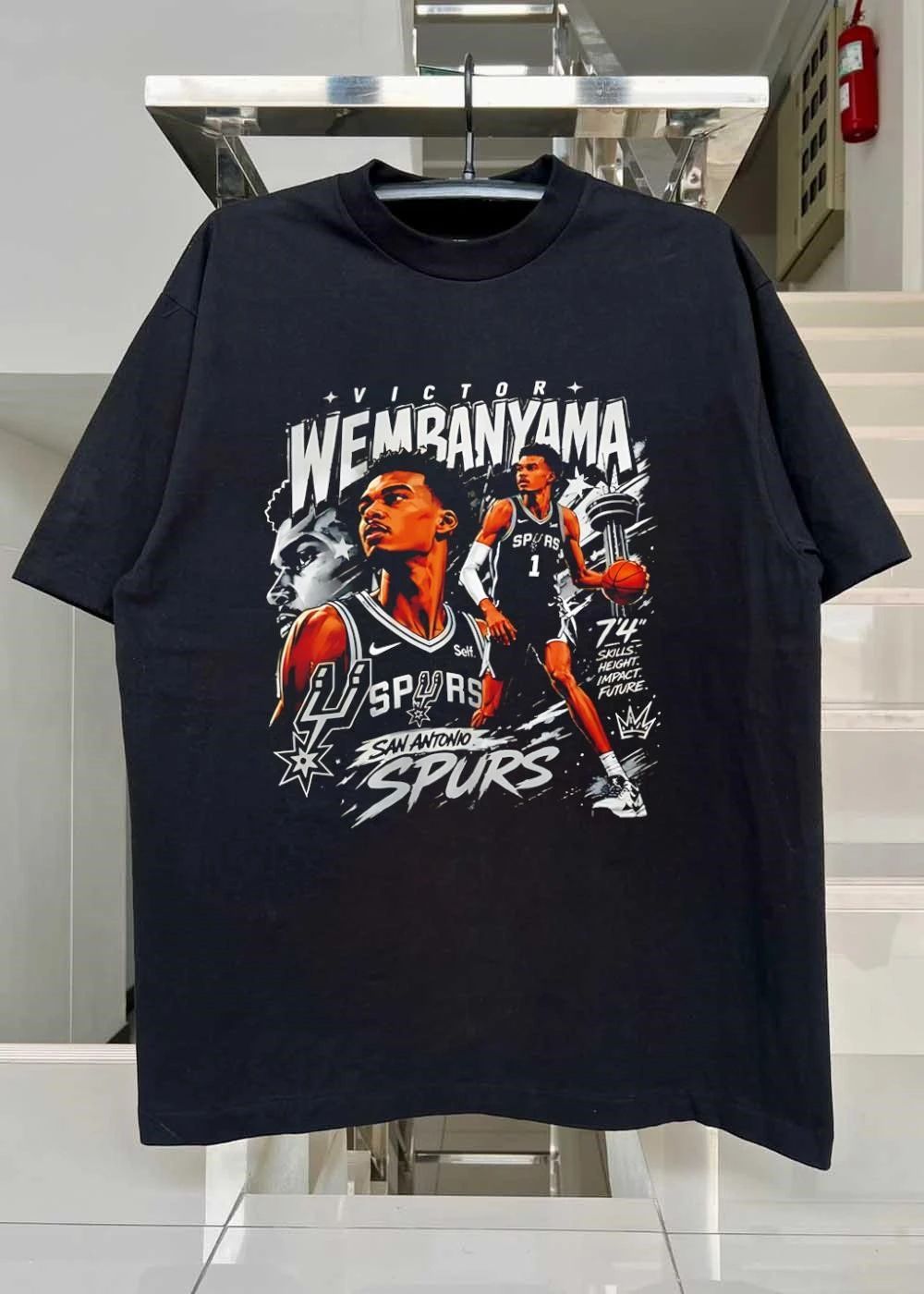 Victor Wembanyama San Antonio Spurs 7’4′ NBA Basketball Graphic T-Shirt