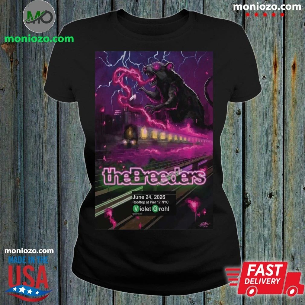 Original The Breeders 24 June 2026 The Rooftop at Pier 17 NYC Poster T-Shirt