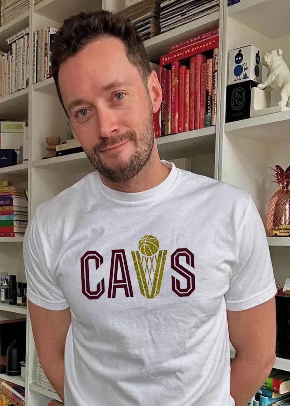 CAVS Basketball Gold Glitter Trophy Net shirt
