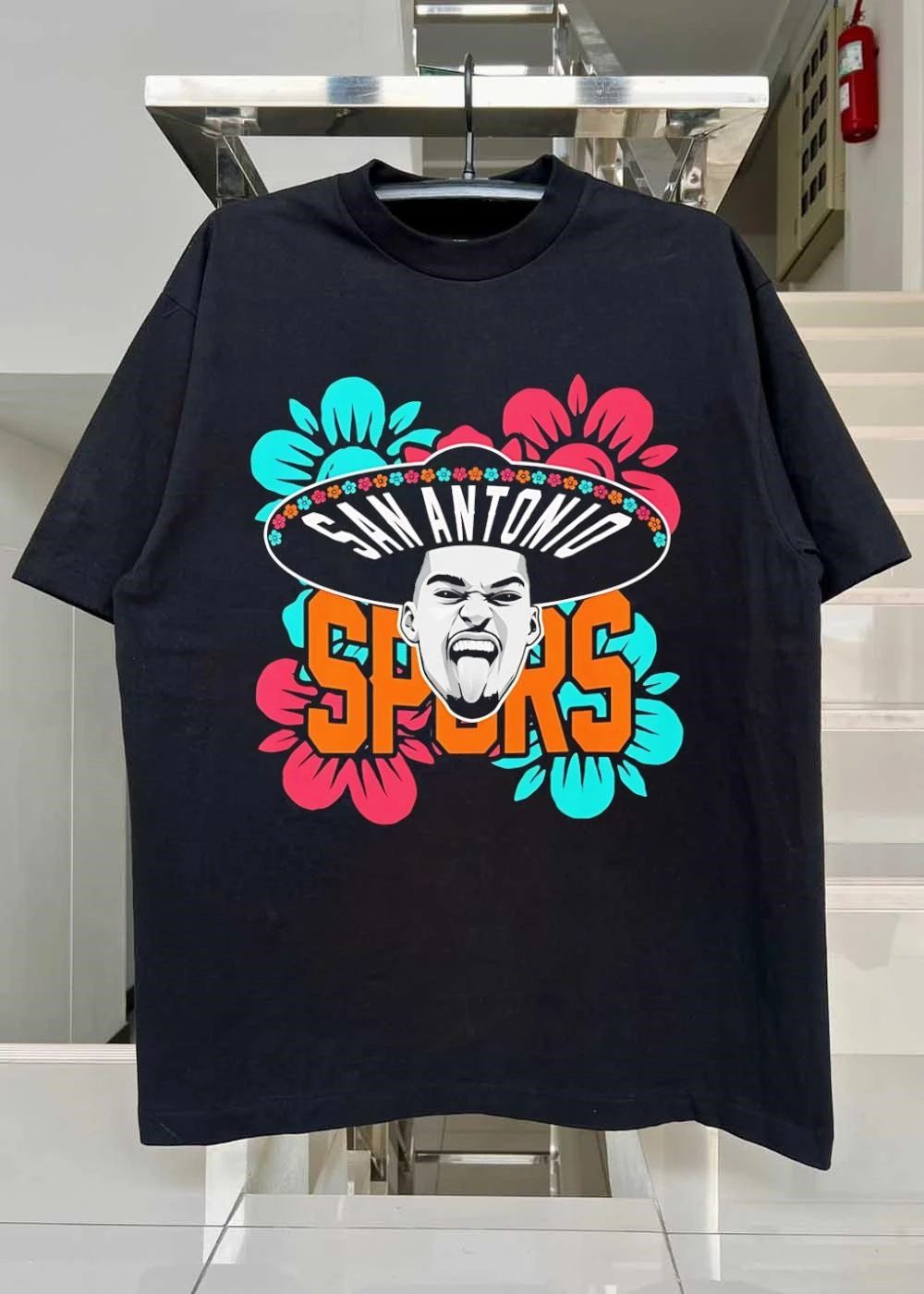 San Antonio Spurs Victor Wembanyama Sombrero Flower shirt