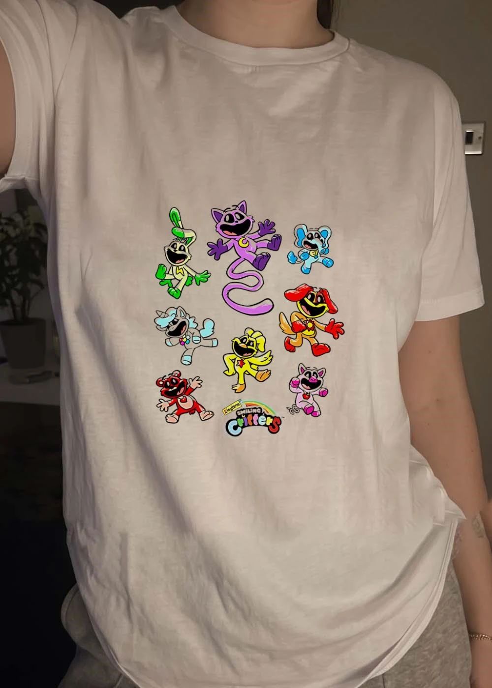 Poppy Playtime Chapter 3 Smiling Critters CatNap DogDay Hoppy Hopscotch Bubba Bubbaphant CraftyCorn Bobby BearHug PickyPiggy KickinChicken Cartoon Characters Fan Art Shirt