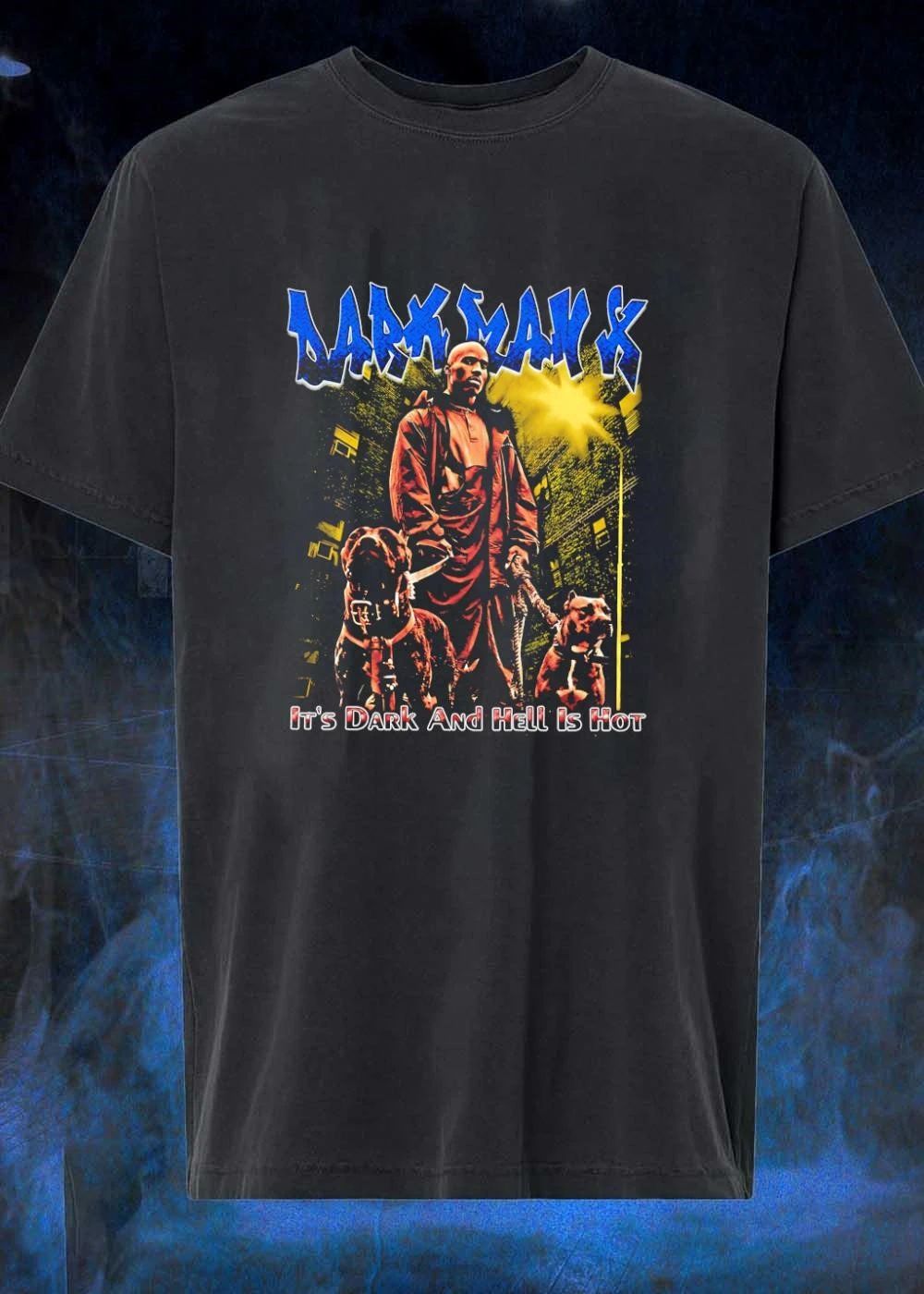 DMX Dark Man X It’s Dark And Hell Is Hot Album Art With Pitbull Dogs T-Shirt
