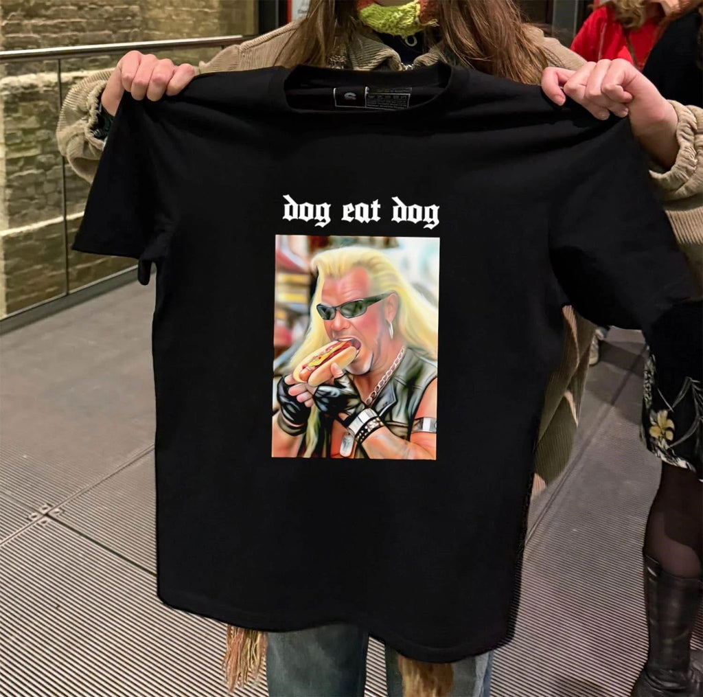 Dog Eat Dog Man Eating Hot Dog shirt