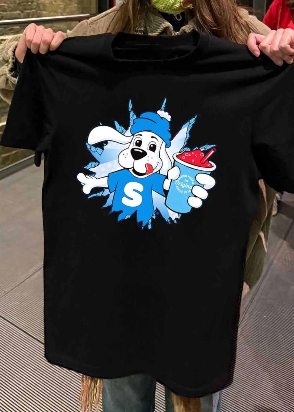 Slush Puppie Mascot Dog S Logo Breaking Ice Slushie T-Shirt