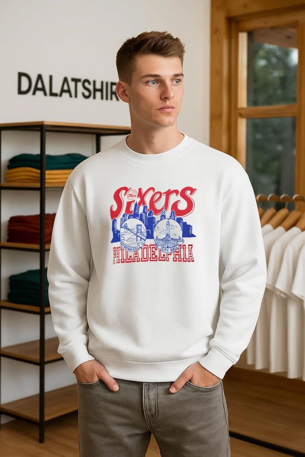 Philadelphia 76ers City Hall skyline shirt