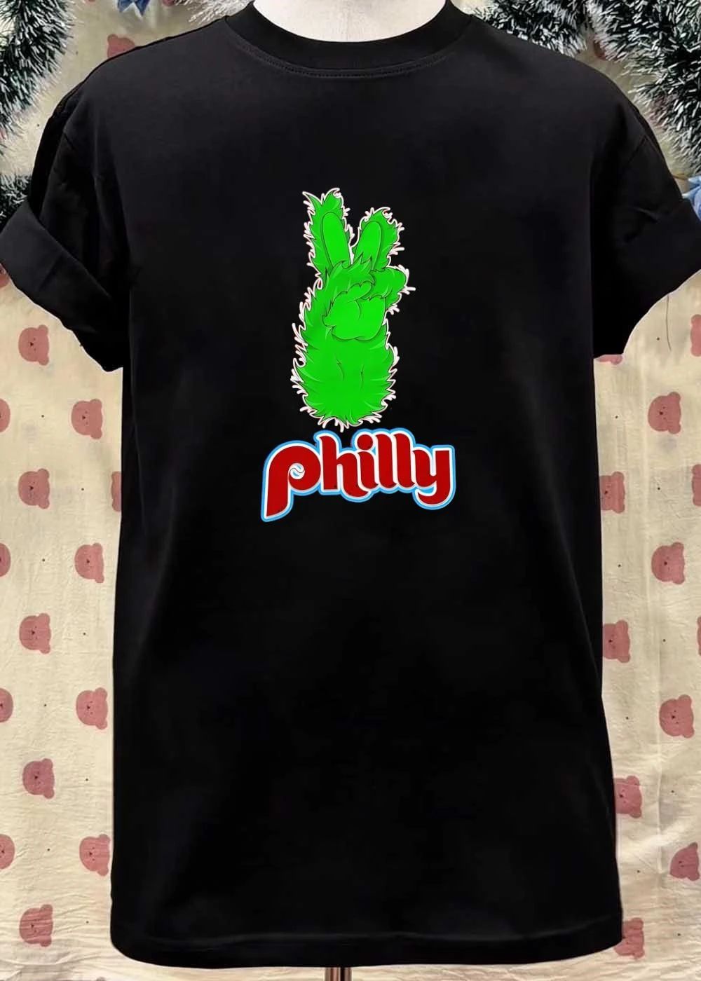 Grinch Hand Peace Sign Philly T-Shirt