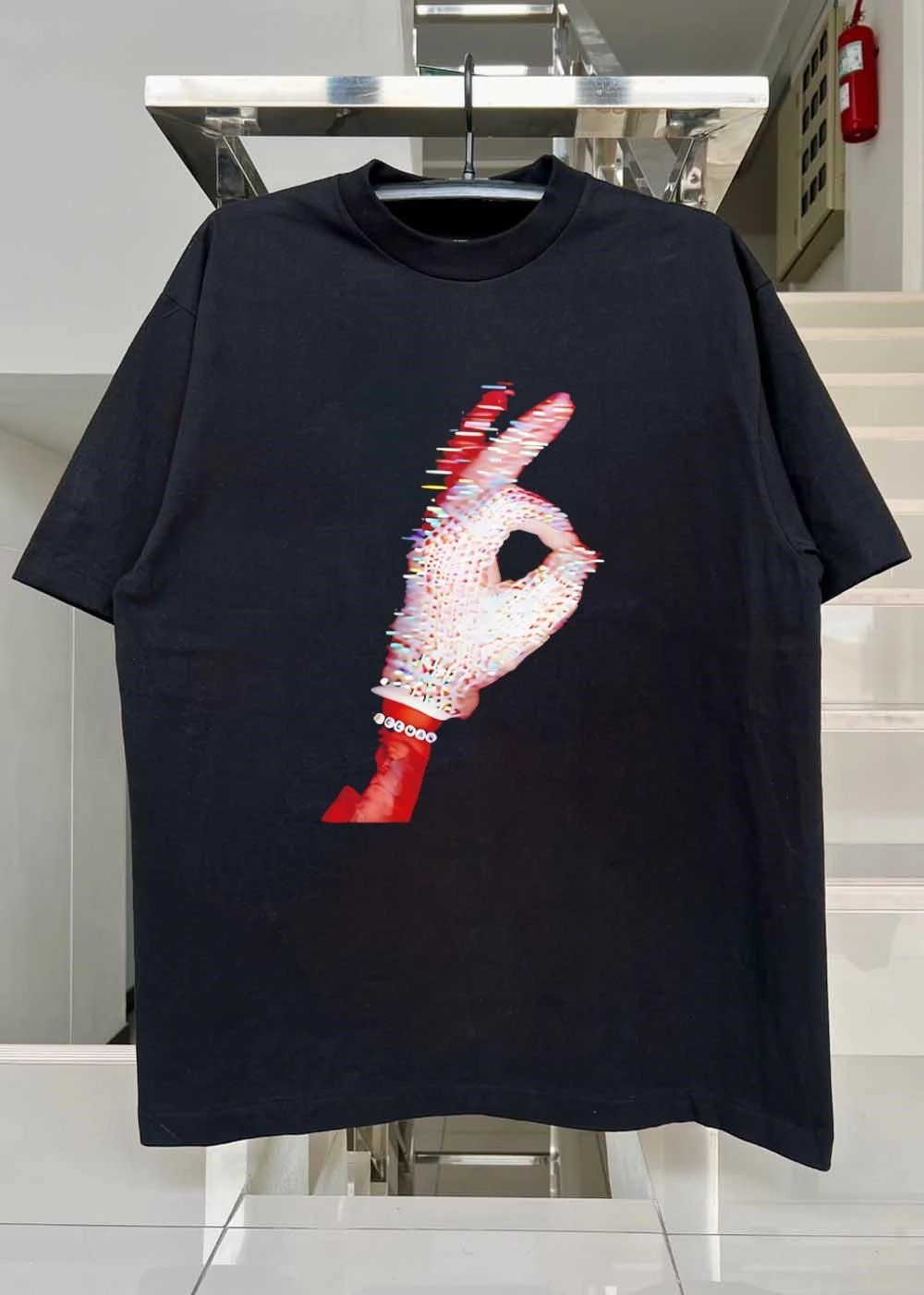 Michael Jackson Crystal Glove Peace Sign Glitch shirt
