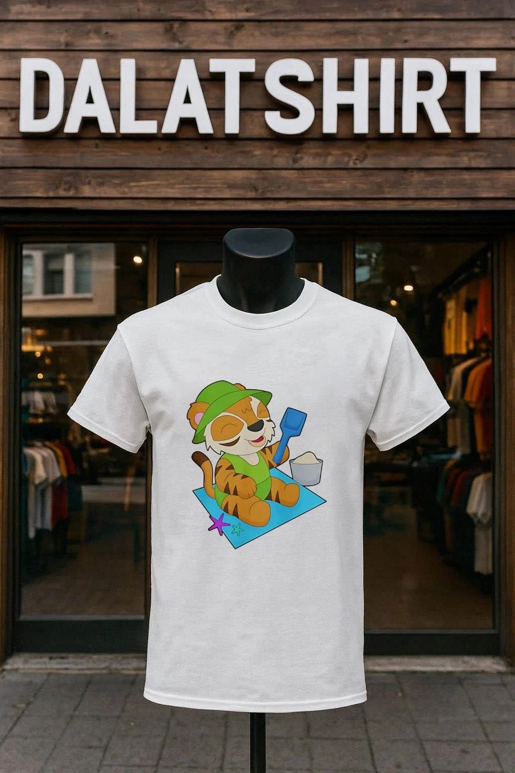 Tiger Beach Sand Summer cute shirt