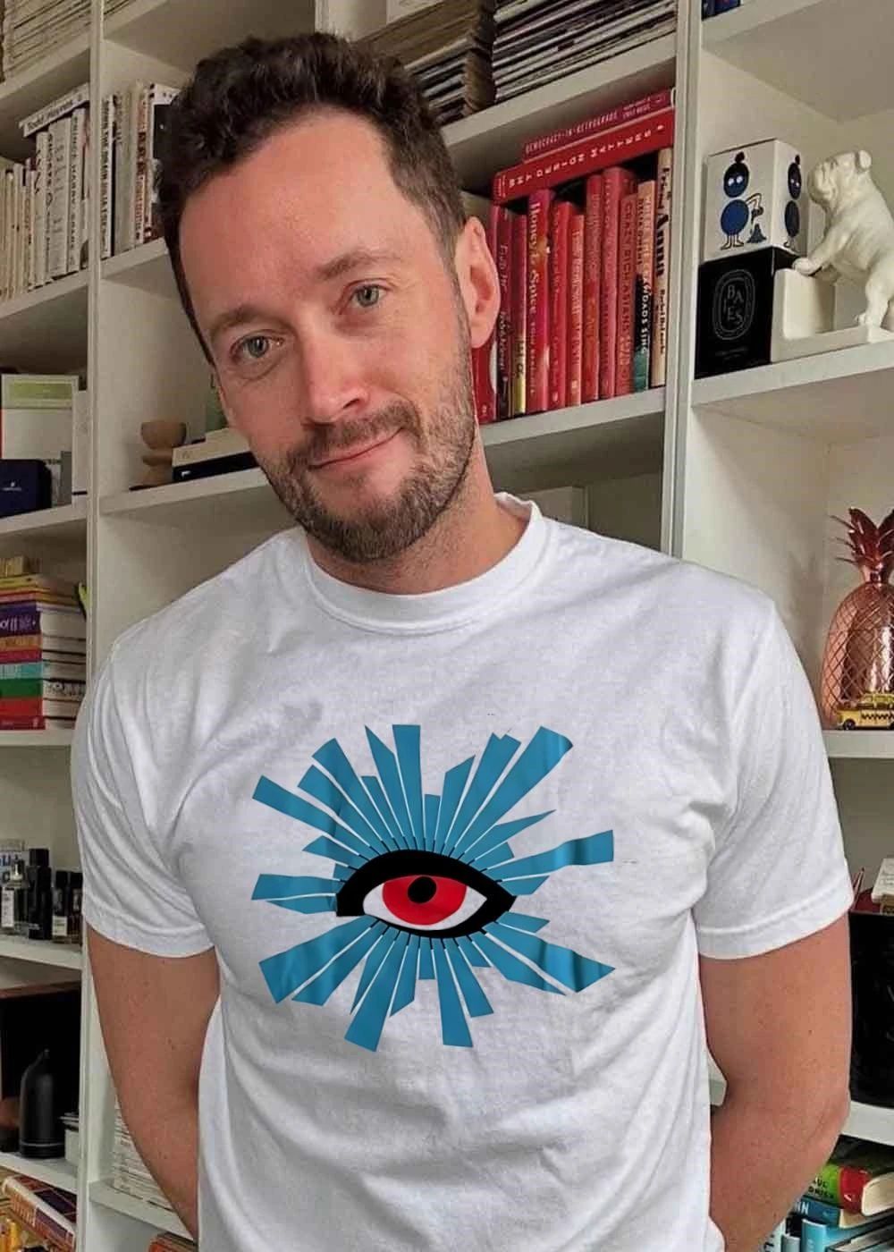 All-Seeing Eye Blue Radiant Burst Red Pupil Future Vision Global Foresight 2026 Shirt