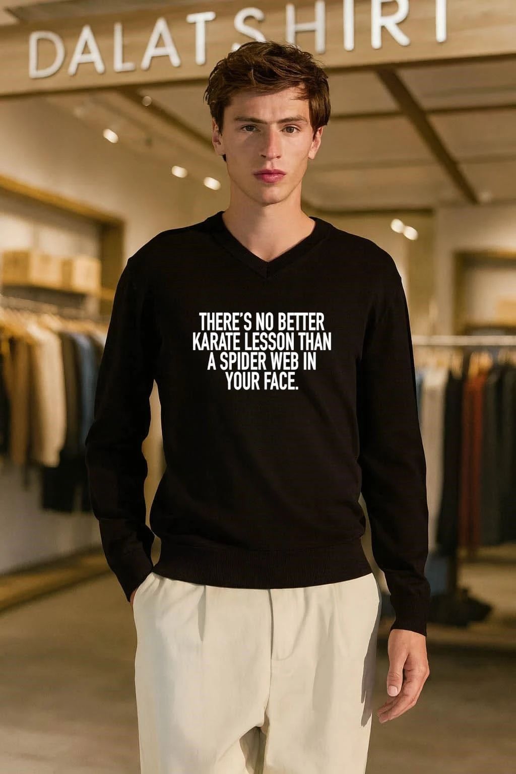 There’s no better karate lesson than a spider web in your face shirt